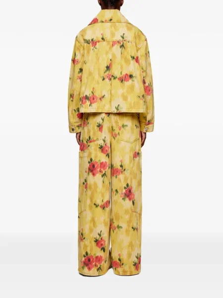 Geacă Ganni cu model floral cu imagine galben