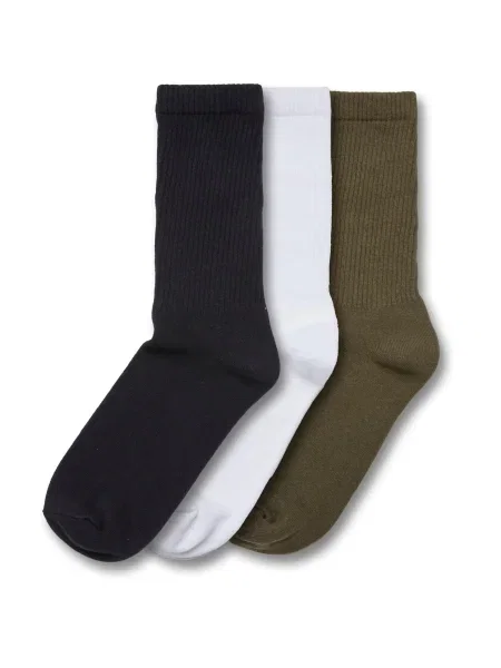 Urban Classics Șosete kaki / negru alb