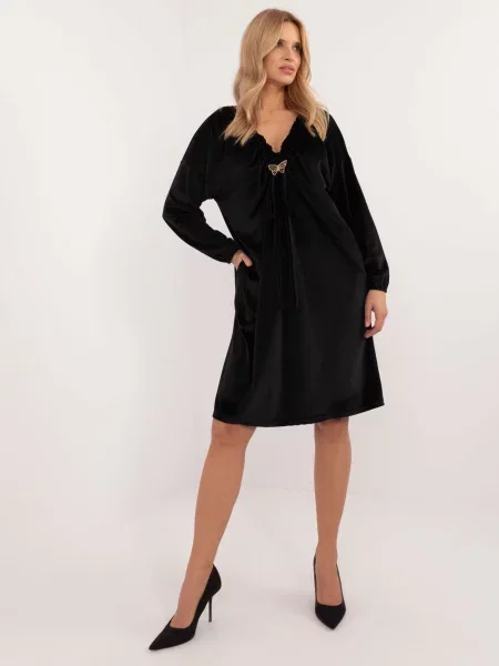 Rochie Fashionhunters de catifea de costum negru