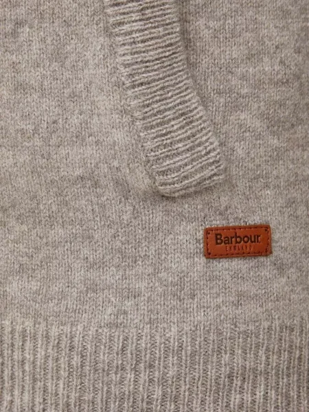Шерстяной кардиган Barbour серый