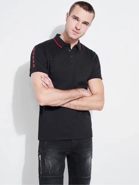 GUESS Tricou roșu negru