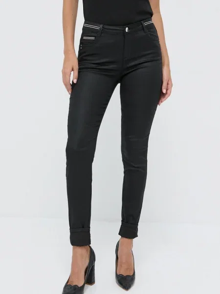 Morgan pantaloni femei mulata medium waist negru