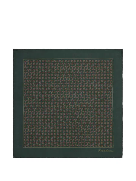 Cravată Ralph Lauren Purple Label de mătase cu imagine cu model paisley verde