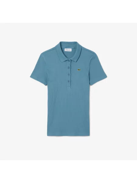 Lacoste Koszulka Polo Slim Fit W Prążki niebieska