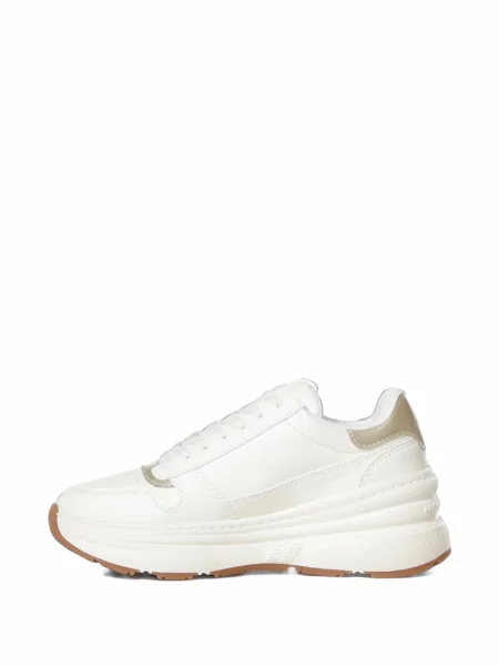 Sneakerși Armani Exchange chunky cu autograf alb