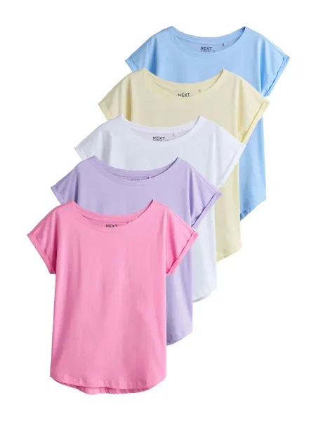 Next Tricou albastru deschis / galben deschis / mov lavandă / roz deschis alb