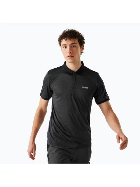 Tricou de trekking pentru bărbați REGATTA Polo Remex II black negru