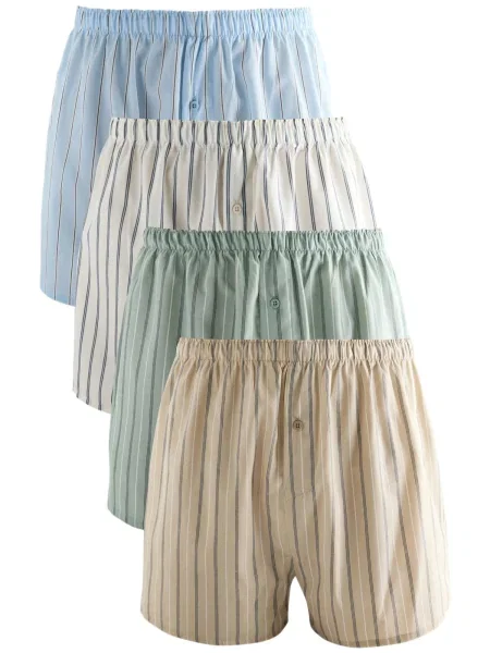 Next Boksarice bež / svetlo modra / meta bela