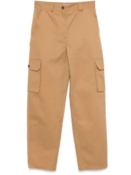 Haftowane сhinosy Maison Kitsune brązowe