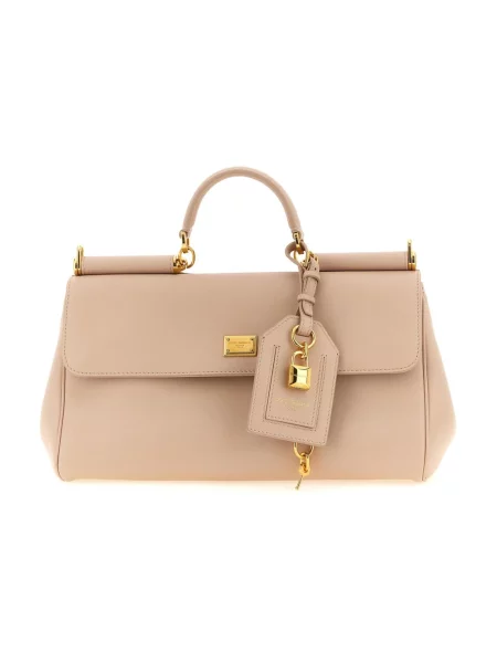 Torebka Dolce And Gabbana skórzana beżowa