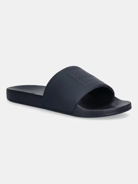 Чехли Calvin Klein POOL SLIDE W/ CK SQUARE мъжки тъмносиньо
