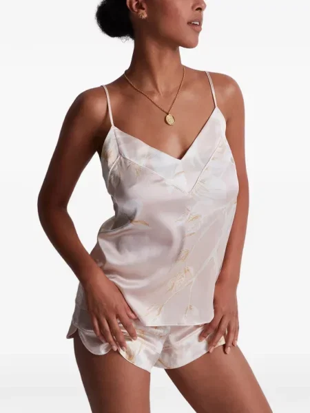 Top Aubade de mătase cu model floral cu imagine