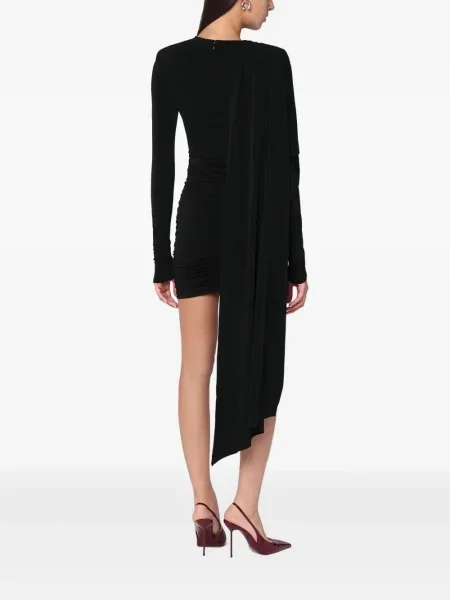 Rochie The Andamane cu volane drapată negru