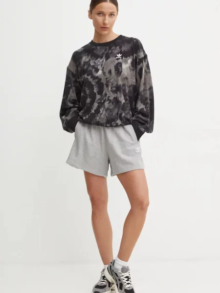 Шорти adidas Originals меланж висока посадка сірий