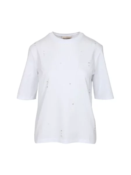 Koszulka Semicouture z kryształkami biała