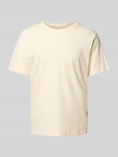 T-shirt z nadrukiem z logo model ‘VARENNA’ Jack & Jones beżowa