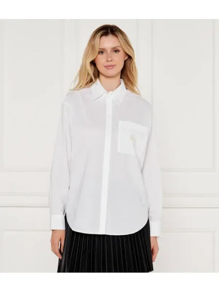 Cămașă Calvin Klein cu mâneci lungi lungă alb