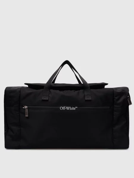Дорожня сумка з принтом логотипа Off-white чорна
