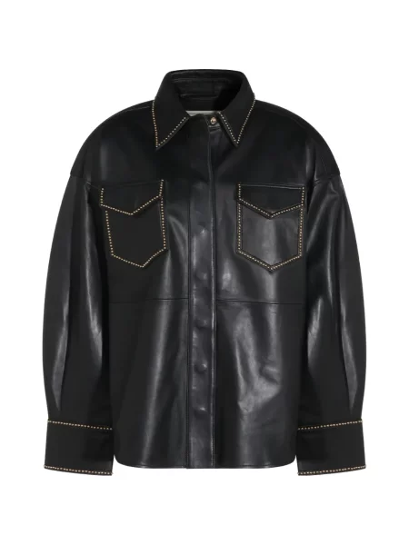 Cămașă Blumarine din piele cu tepi negru