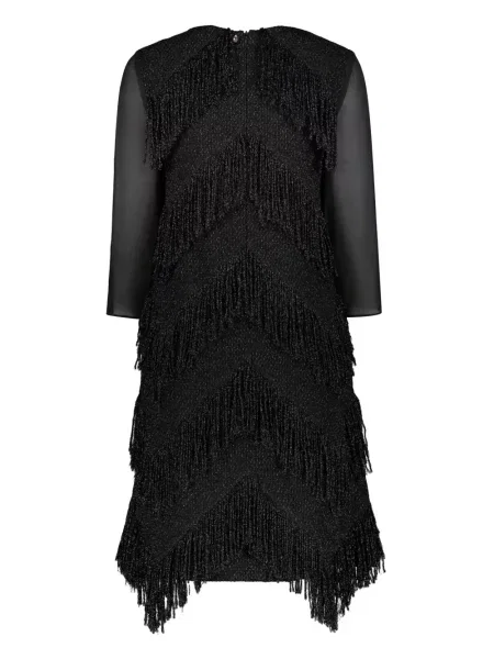 Rochie Lorena Antoniazzi cu franjuri de costum negru