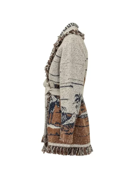 Cardigan Alanui cu franjuri maro