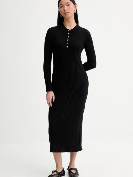 Сукня з додаванням вовни PS Paul Smith midi облягаюча чорний
