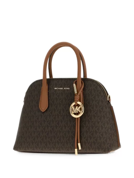 Geantă Michael Michael Kors cu imagine din piele de căprioară negru