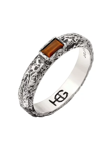 Haze&Glory Δαχτυλίδι Tigers Eye ασημί