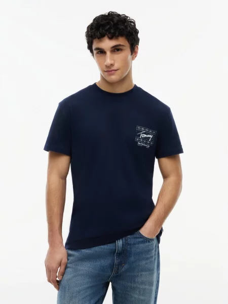 Tommy Jeans T-Shirt Sign Granatowy czarna