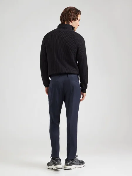 S.Oliver BLACK LABEL Pantaloni cu dungă bleumarin negru