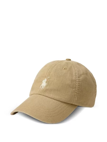 Șapcă Polo Ralph Lauren cu decolteu în V cu autograf în carouri albastru