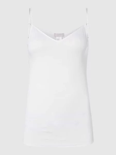 Podkoszulka na cienkich ramiączkach — bezszwowy model ‘Cotton Seamless’ Hanro biała