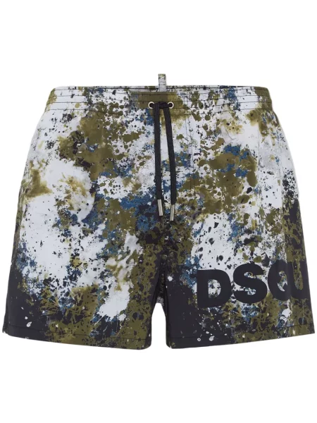 Kamufležinės maudymosi kelnaitės Dsquared2 balta