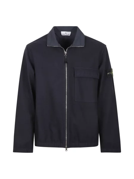 Kurtka koszulowa Stone Island z kamieniami niebieska