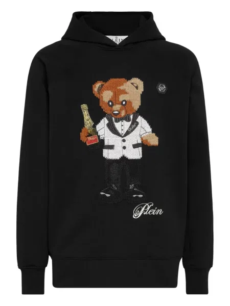 Hanorac cu glugă Philipp Plein teddy negru