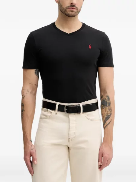 Tricou polo Polo Ralph Lauren cu autograf cu model paisley cu cordon maro
