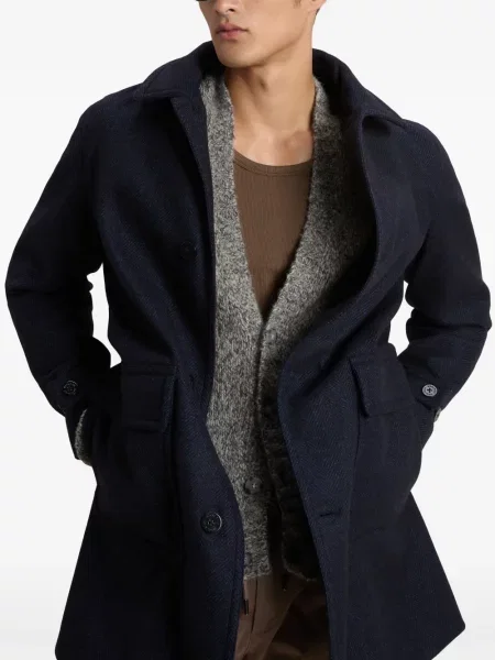 Palton Woolrich cu model herringbone albastru