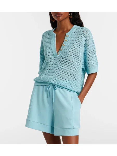 Tricou polo Varley tricotate albastru
