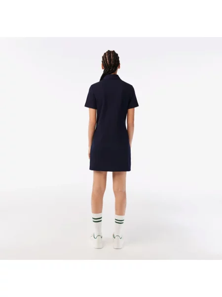 Lacoste Sukienka Polo Z Bawełny Organicznej Zapinana Na granatowy