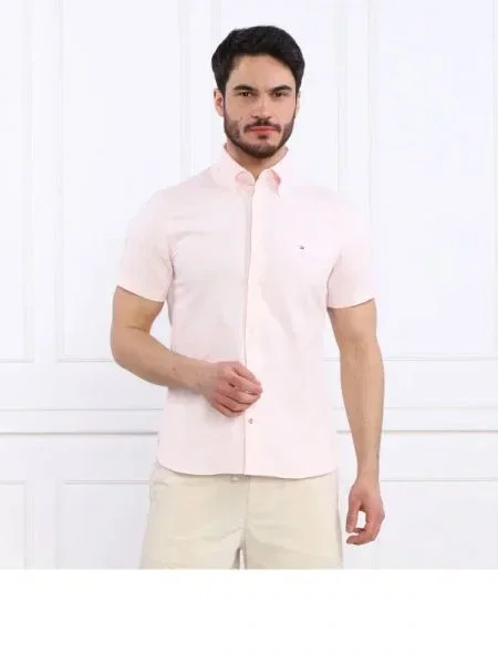 Tommy Hilfiger Cămașă | cu adaos de in roz