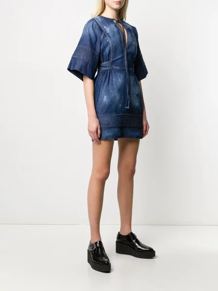 Rochie din denim Dsquared2 albastru
