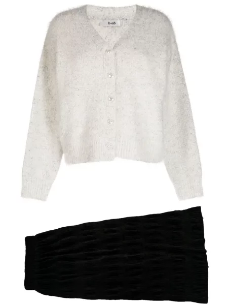 Fusta plisata B+ab plisată de costum alb