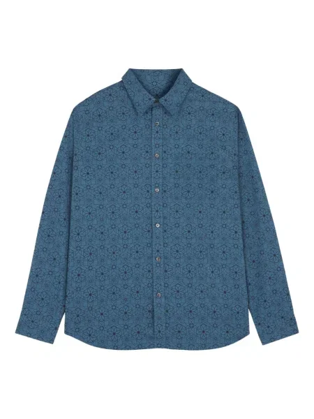 Květinová košile Maison Kitsuné s potiskem modrá