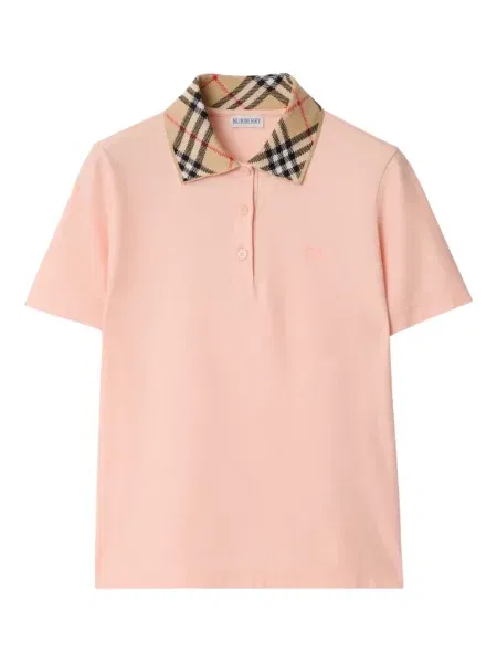 Polo Burberry w kratkę różowe Shopsy