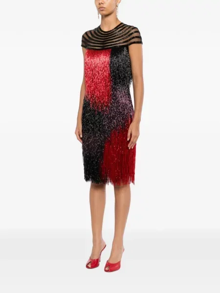 Rochie Naeem Khan cu franjuri negru