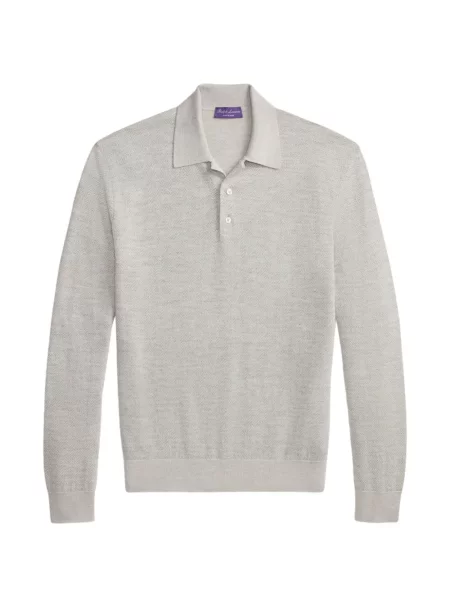 Pulover Ralph Lauren Purple Label cu model herringbone gri