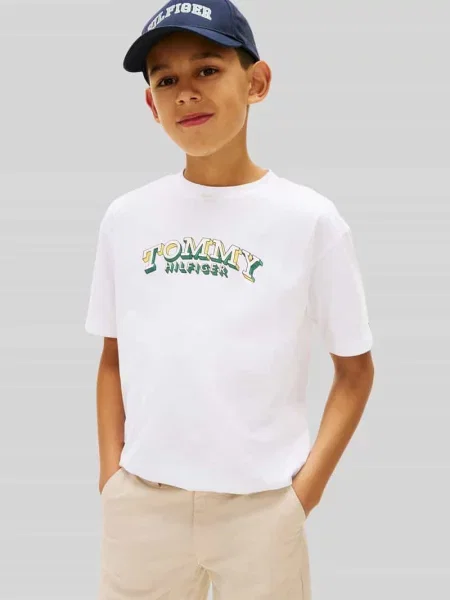 T-shirt o kroju regular fit z czystej bawełny Tommy Hilfiger biała