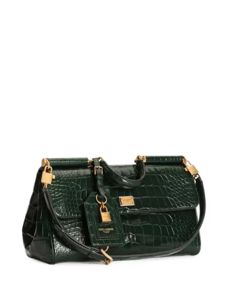 Geantă shopper Dolce & Gabbana din piele verde
