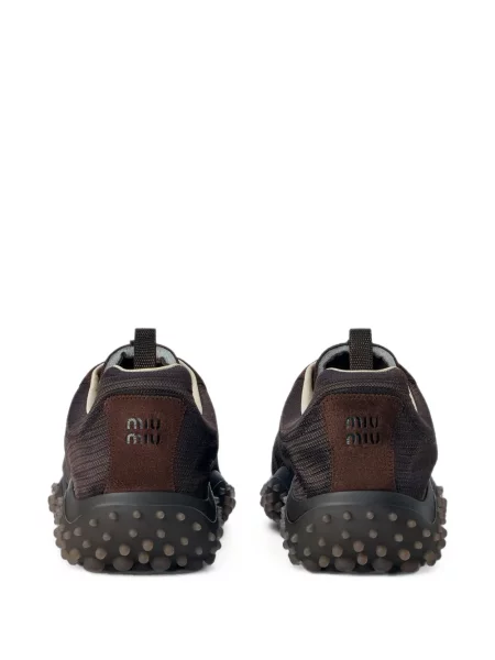 Sneakerși Miu Miu din piele de căprioară maro