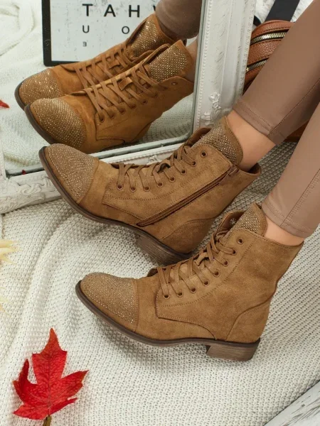 Botine Resti din piele bej